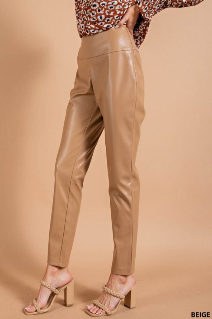 High Waist Faux Leather Leggings