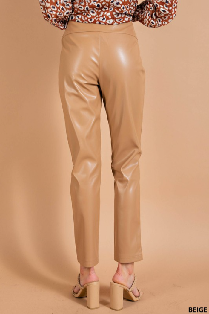 High Waist Faux Leather Leggings