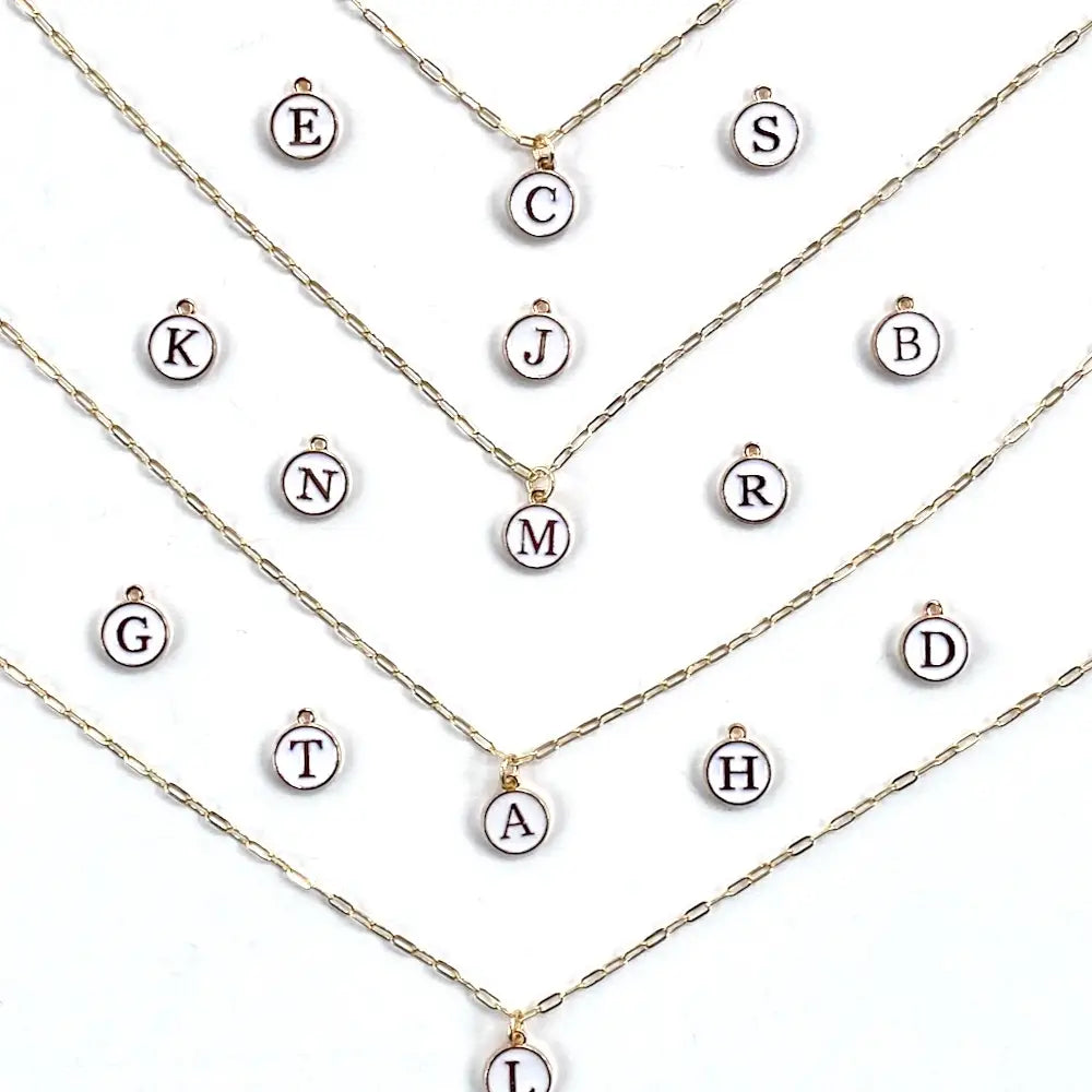 Enamel Initial Necklaces