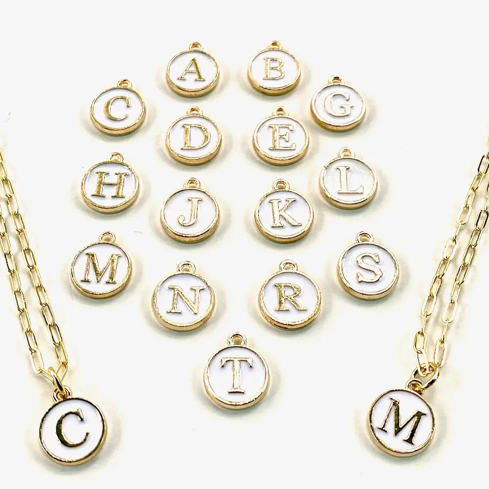Enamel Initial Necklaces