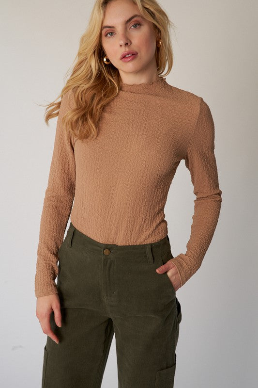 Textured Long Sleeve Top
