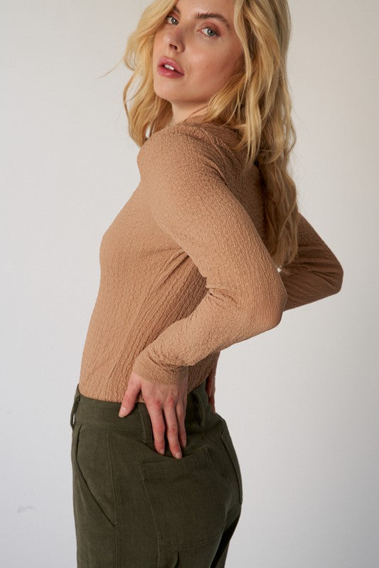 Textured Long Sleeve Top