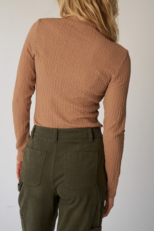 Textured Long Sleeve Top