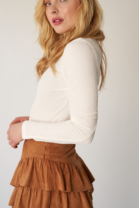 Textured Long Sleeve Top