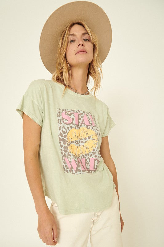 Stay Wild Mineral Washed Vintage Graphic Tee