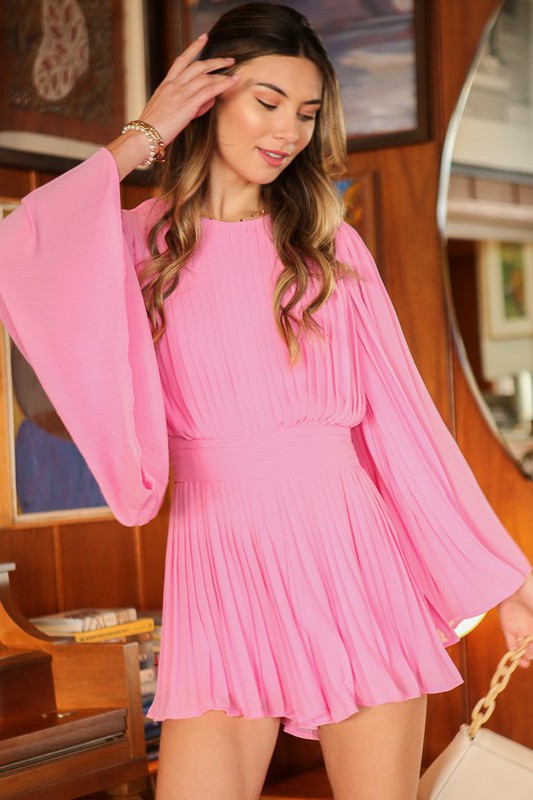 Shirring Bell Sleeve Romper