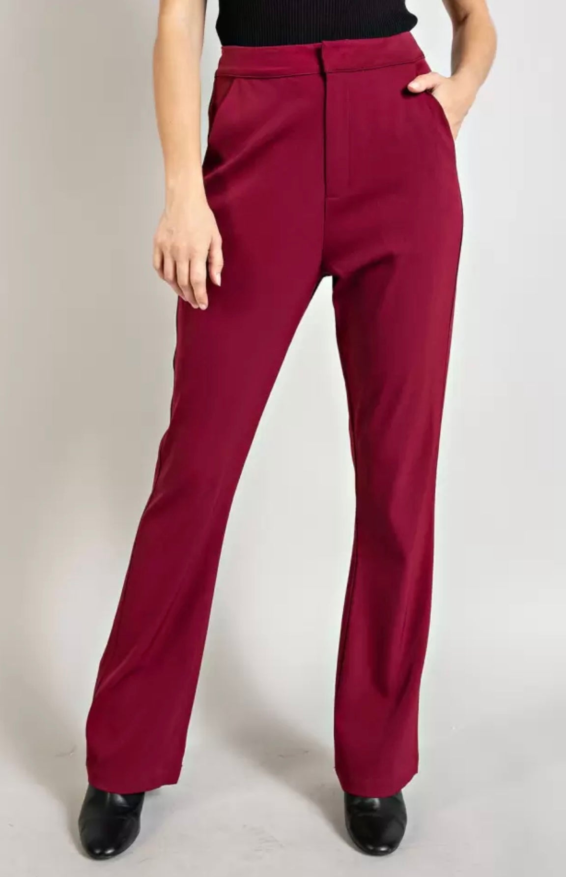 Burgundy Flared Pants