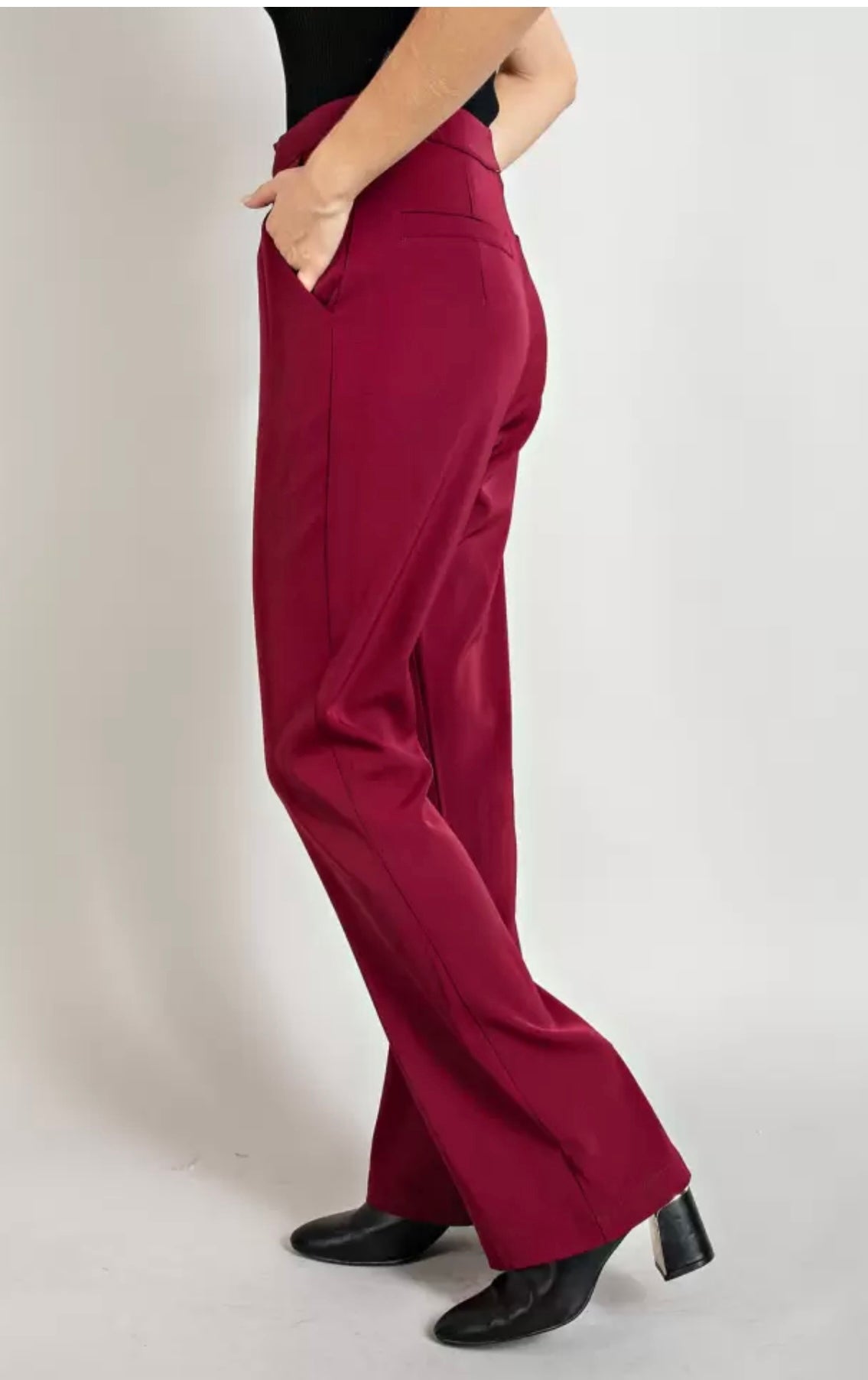 Burgundy Flared Pants