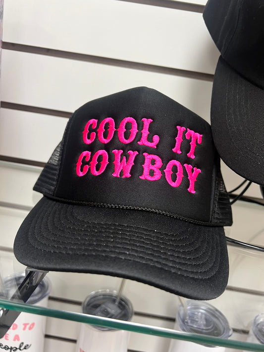 Cool It Cowboy Embroidered Trucker Hat