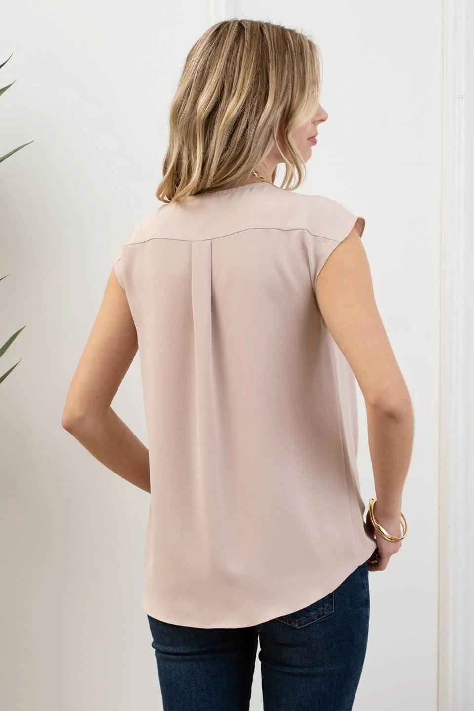 Draped Sleeveless Blouse