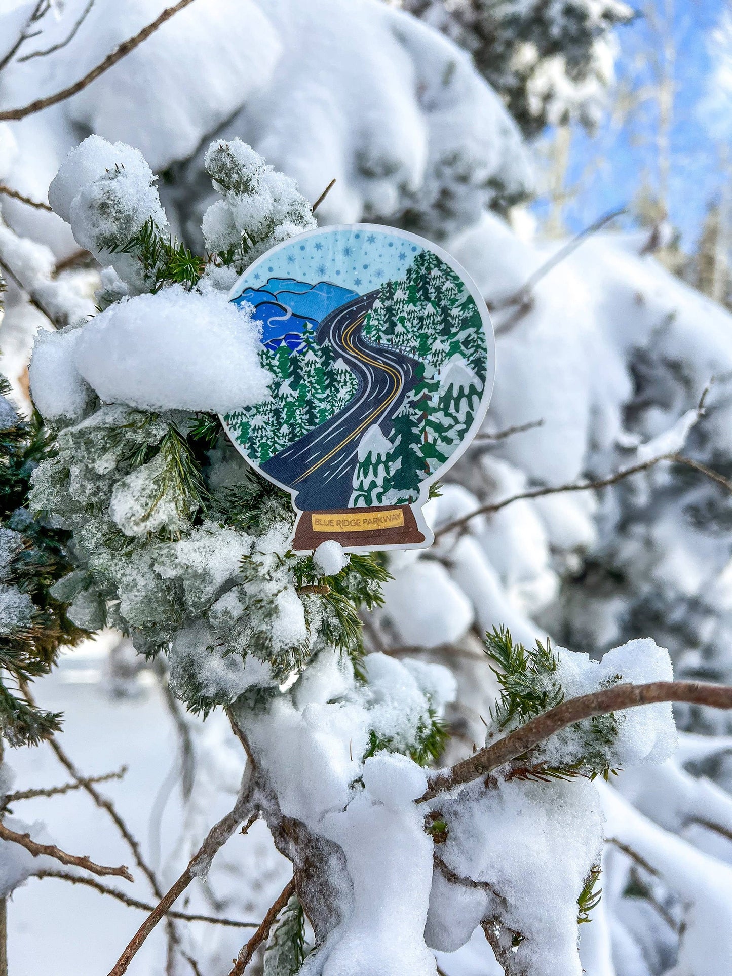 Blue Ridge Parkway Snow Globe Sticker