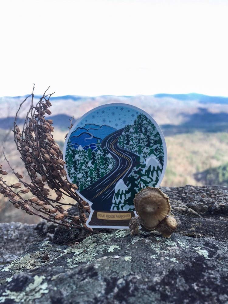 Blue Ridge Parkway Snow Globe Sticker