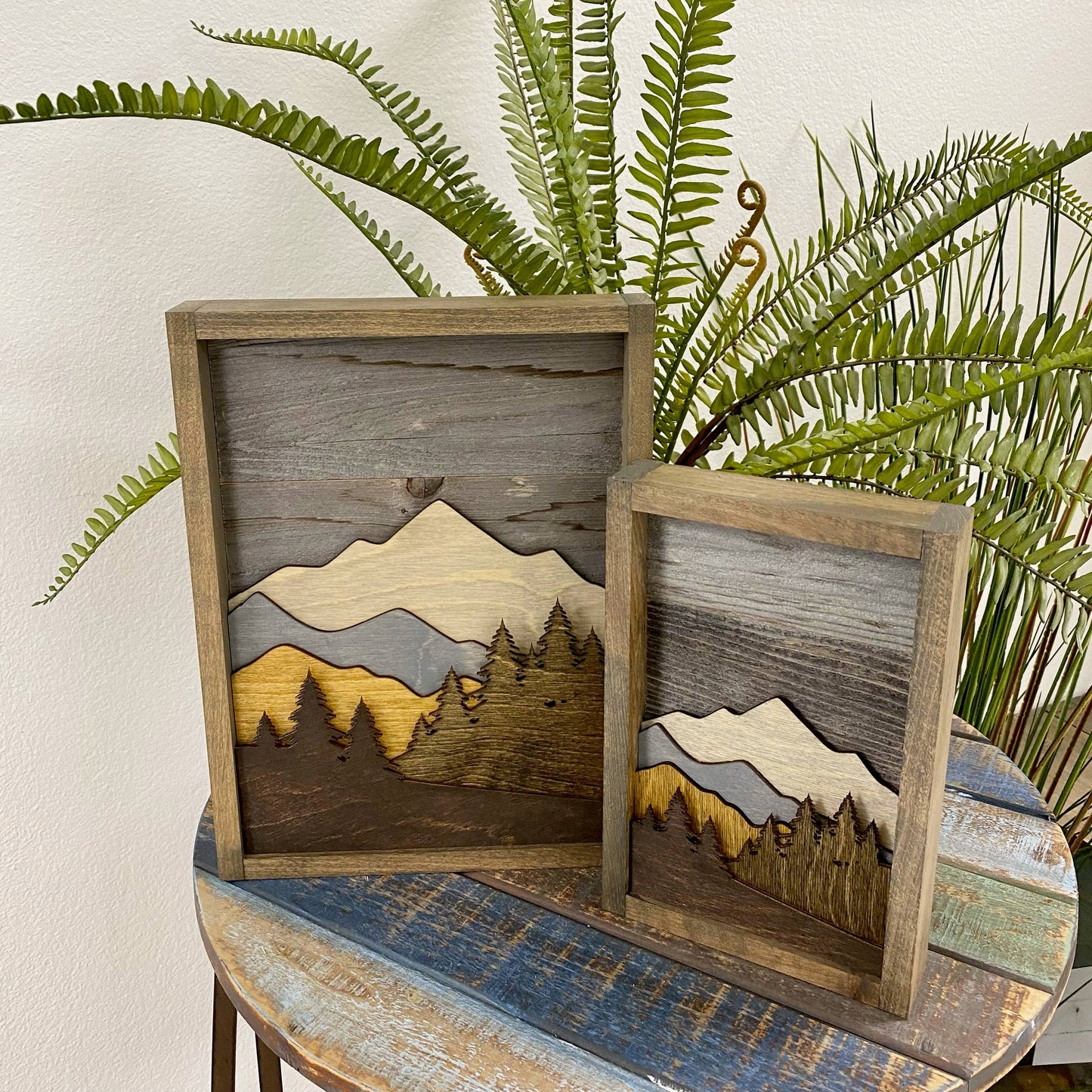 Layered Mountain with Pine Trees: 9x12