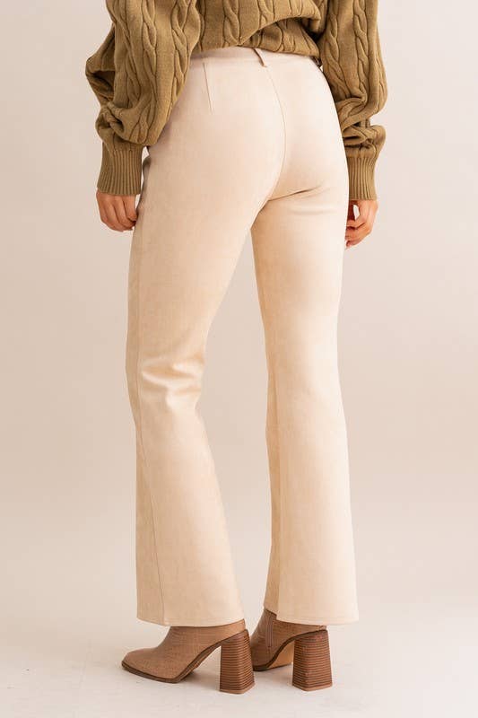 Low Waist Cream Bell Bottom Pants