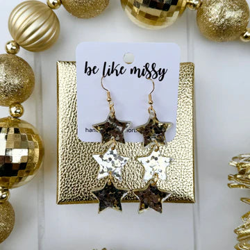 Festive Party Acrylic Earrings - Star Drops