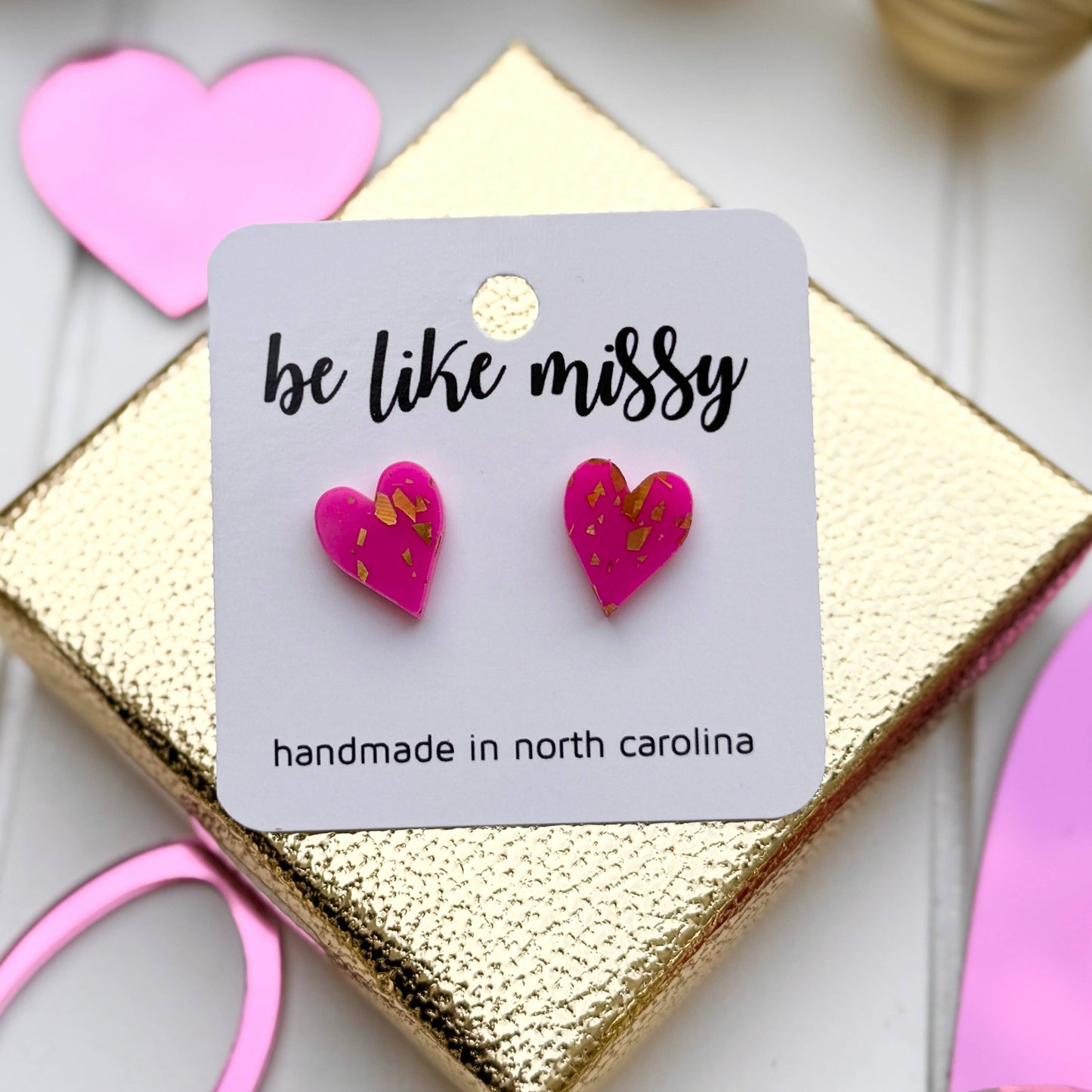 Valentine's Heart Stud Acrylic Earrings