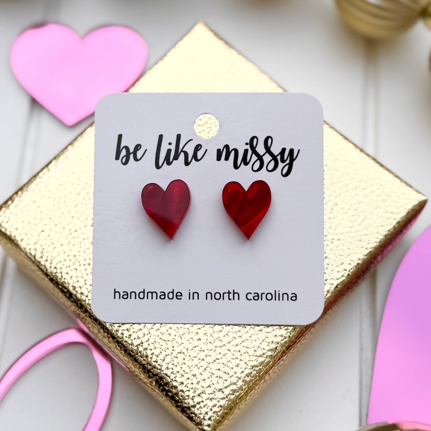Valentine's Heart Stud Acrylic Earrings