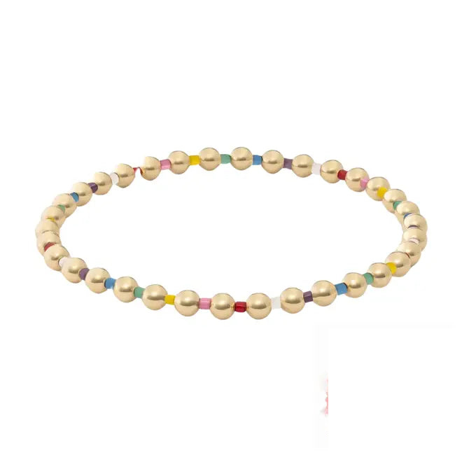Chloe Multi-Colored Beaded Bracelet - 18k Gold Plated