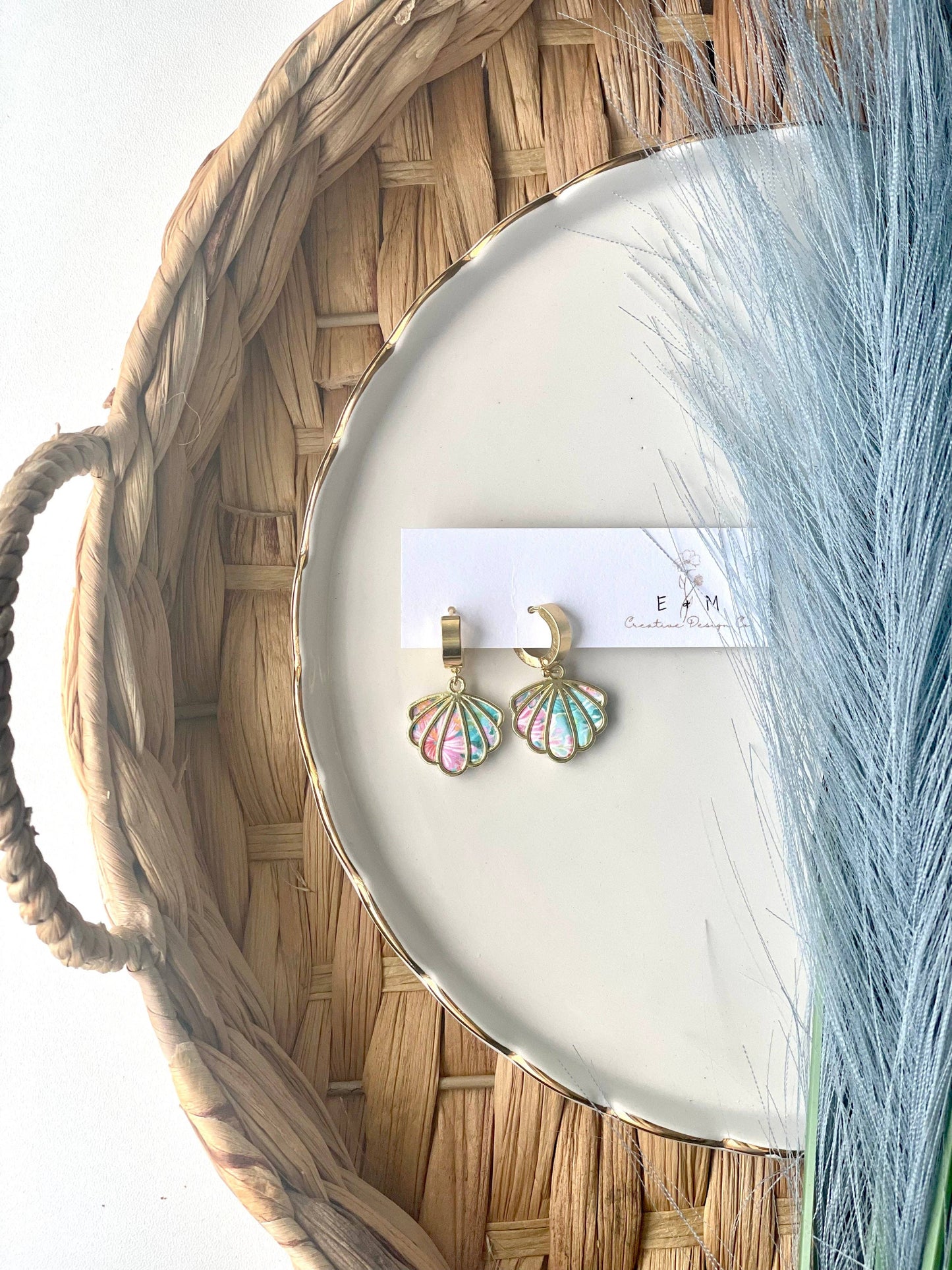 Vibrant Summer Shell Earrings