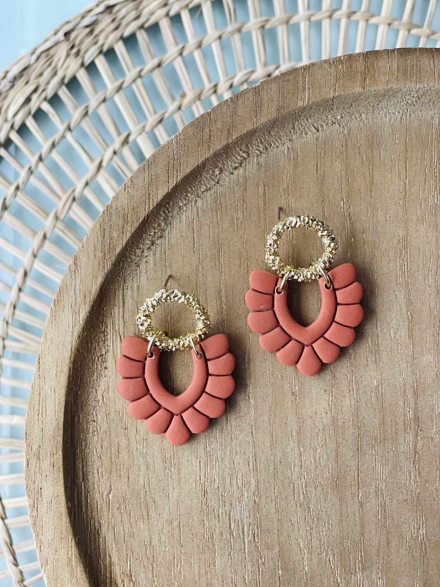 Bubby "V" Clay Earrings