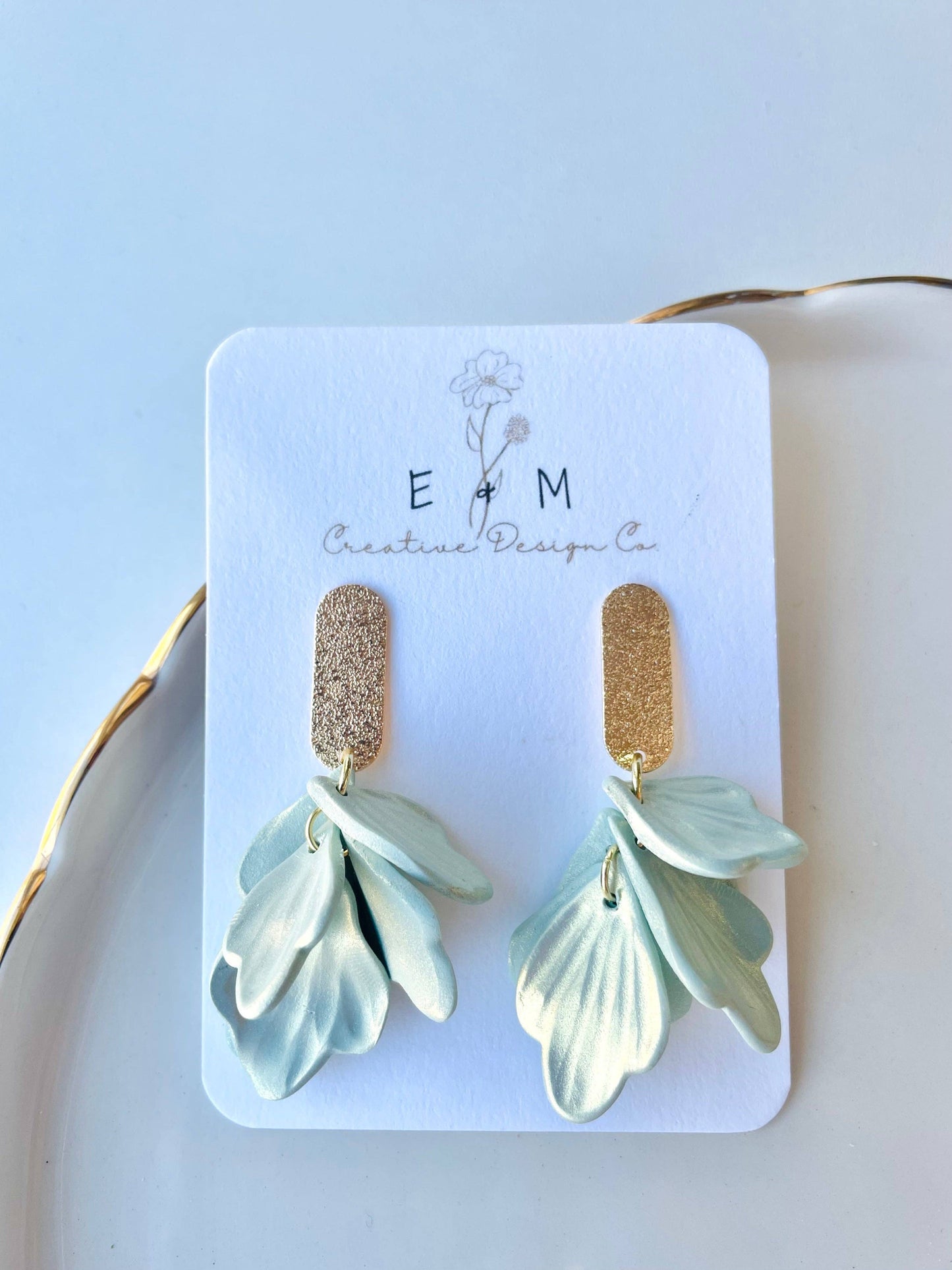 Shimmery Petal Clay Earrings