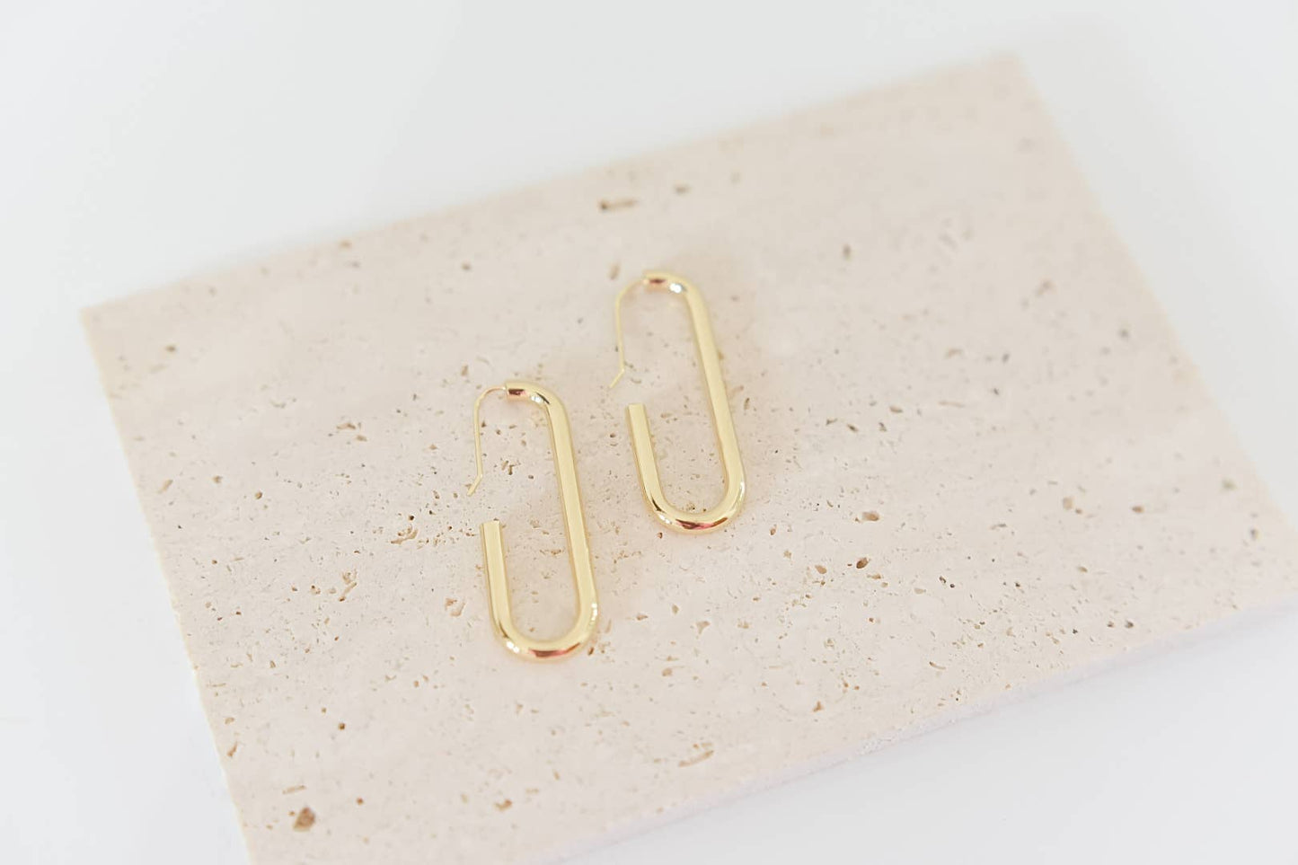 The Oliver 14k Gold Plated Oval Hoop Earrings