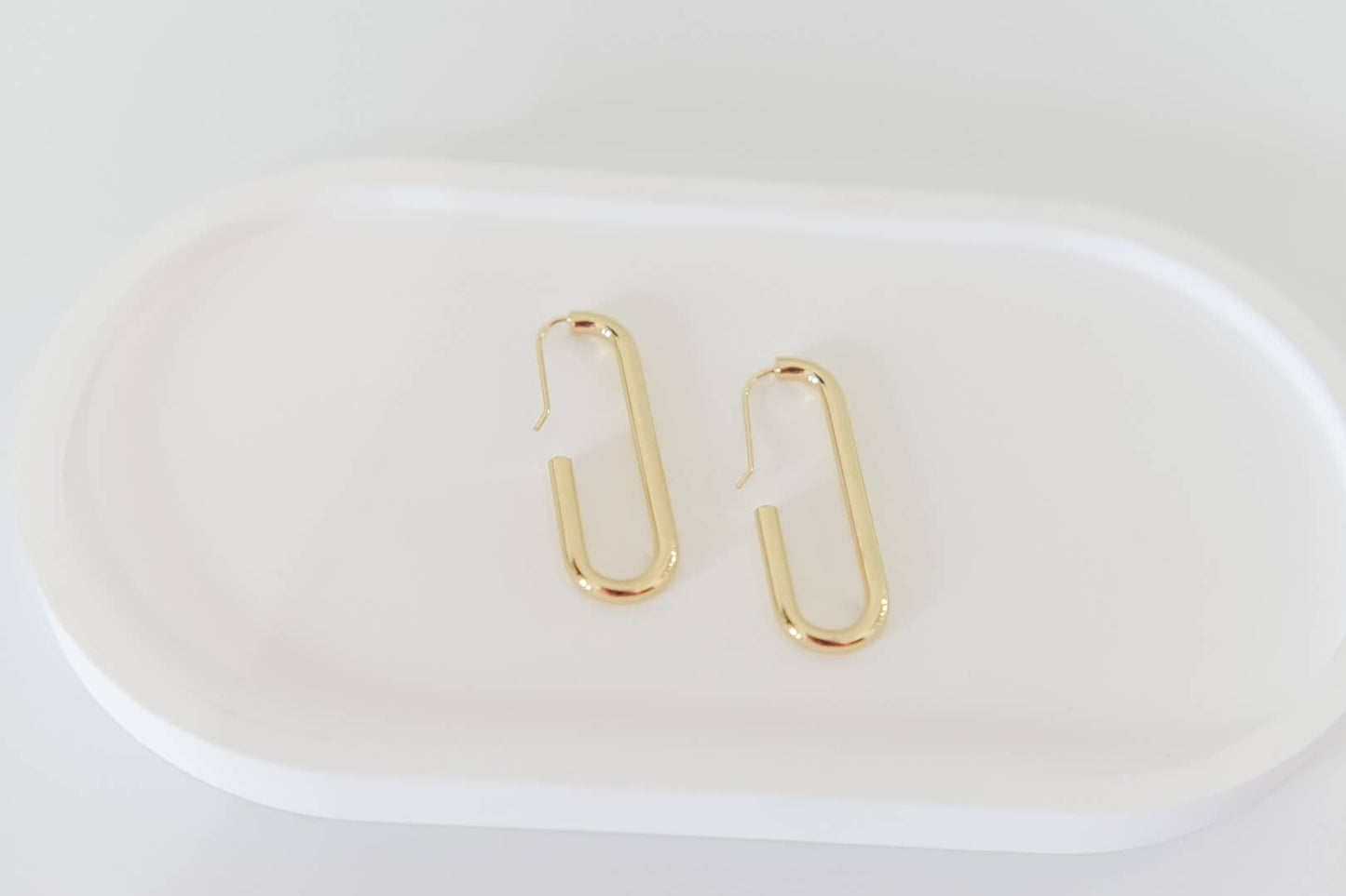 The Oliver 14k Gold Plated Oval Hoop Earrings