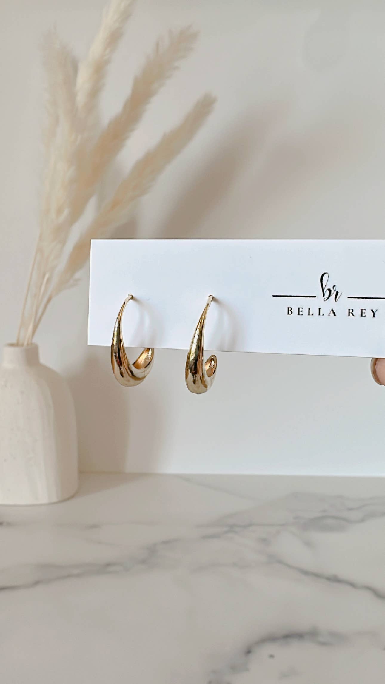 The Audrey 18k Gold Plated Teardrop Hoop Earrings