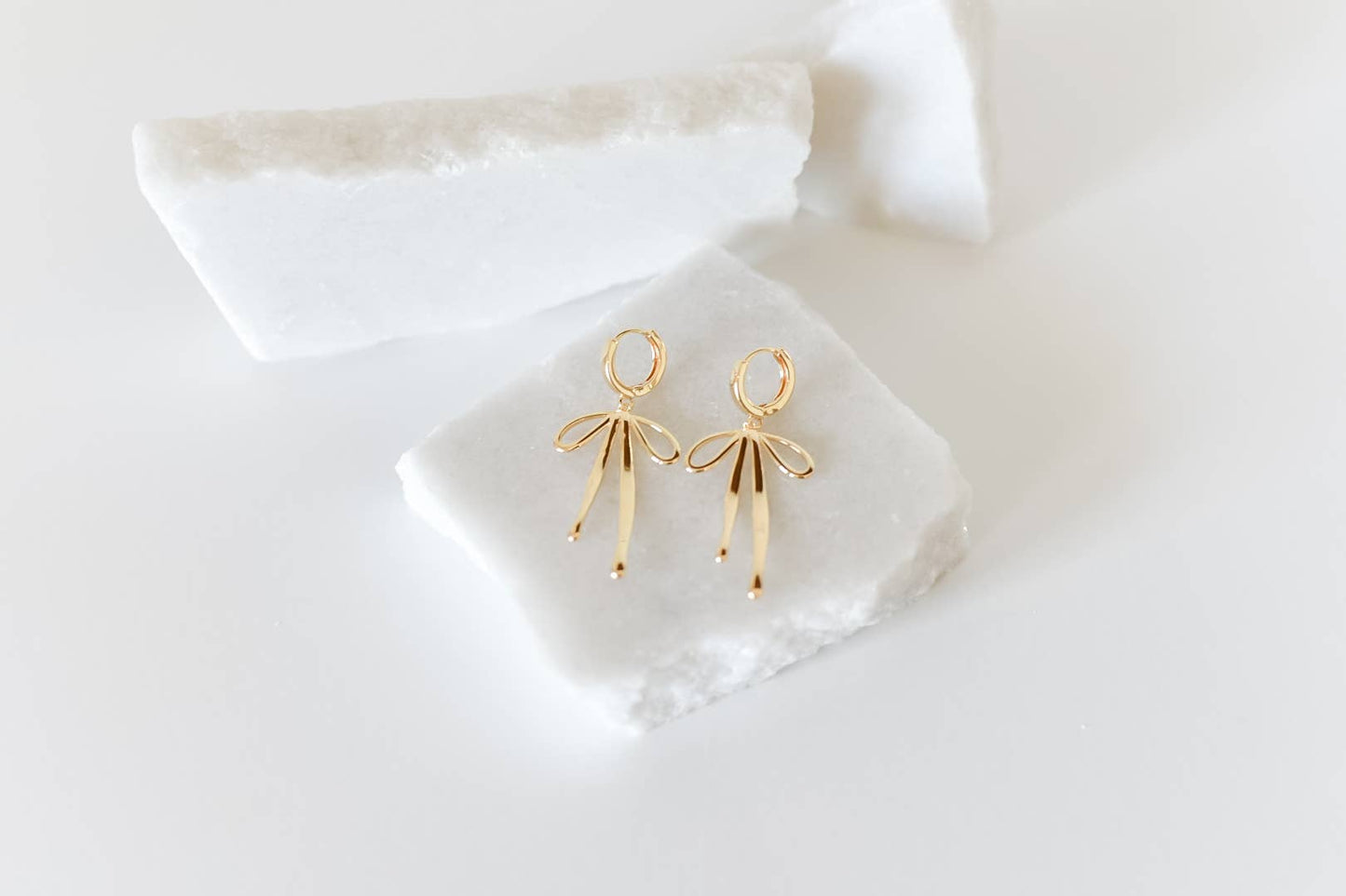 The Daisy 18k Gold Plated Bow Hoop Earrings