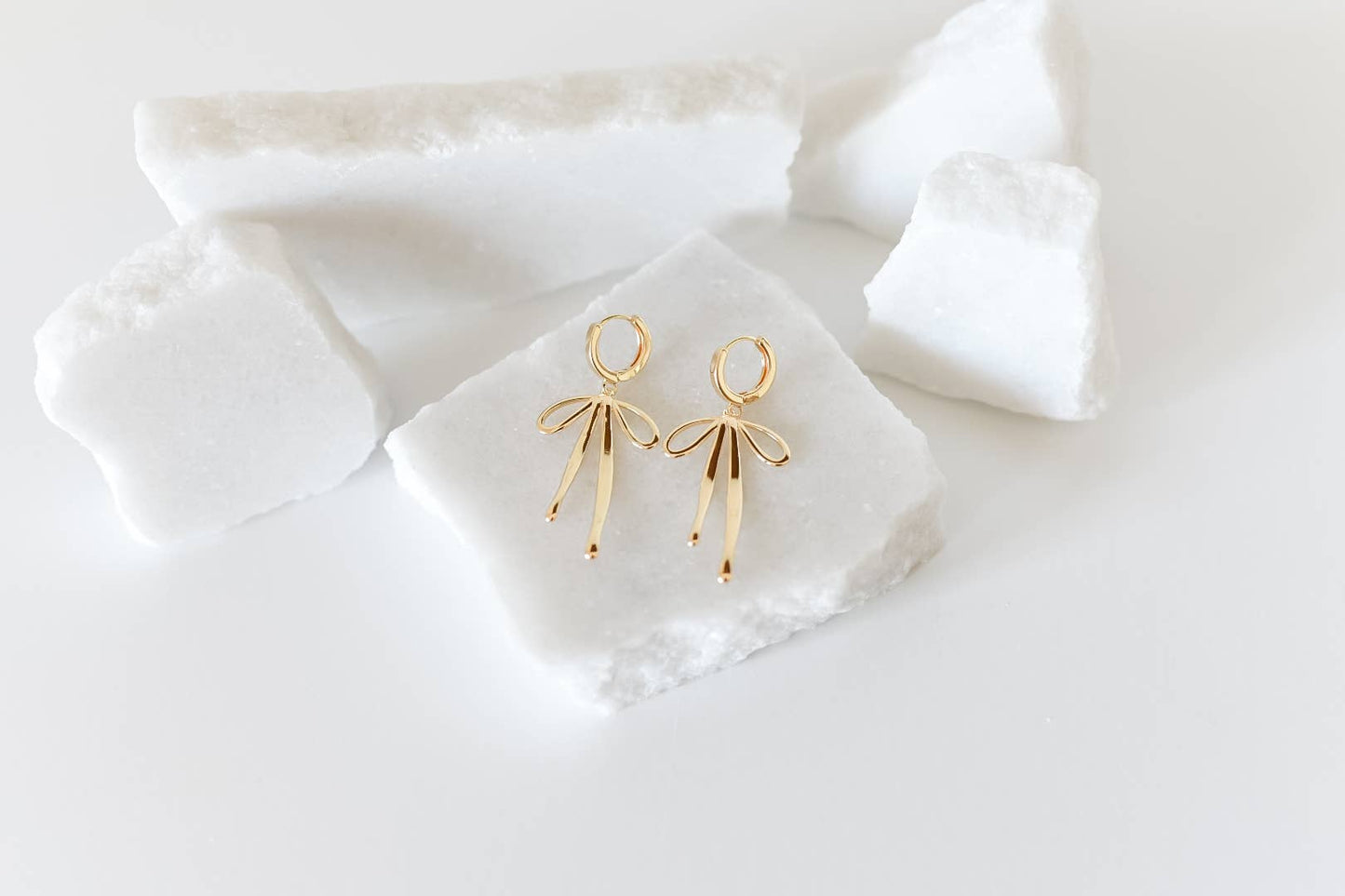 The Daisy 18k Gold Plated Bow Hoop Earrings