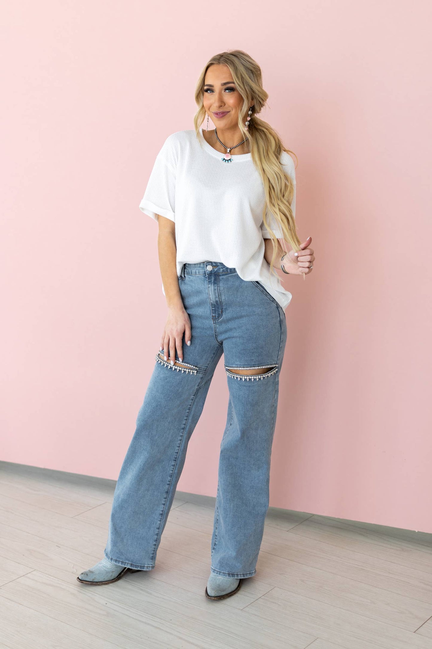 Short Sleeve Two-Tone Thermal Top