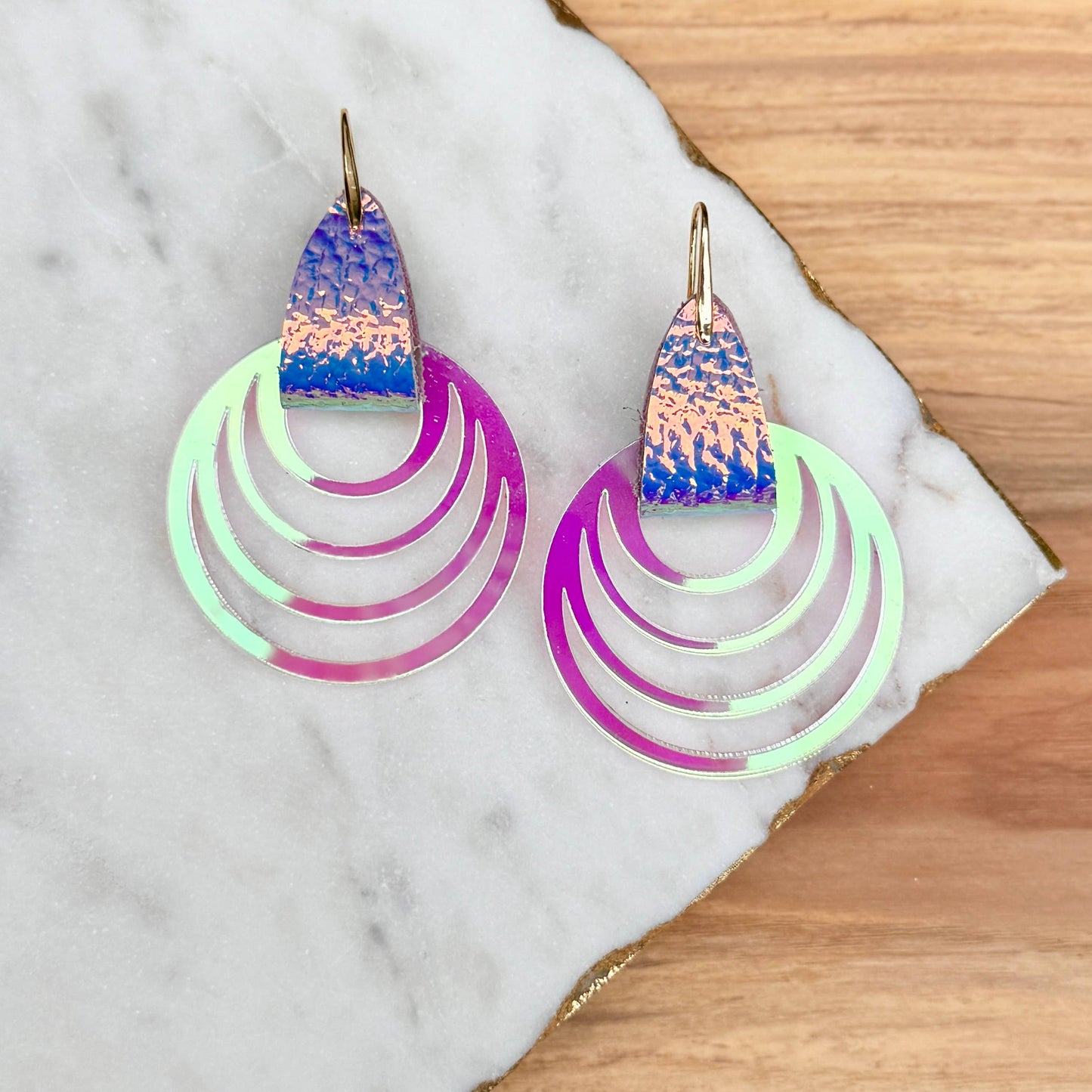Joy Drops Acrylic/Leather Earrings