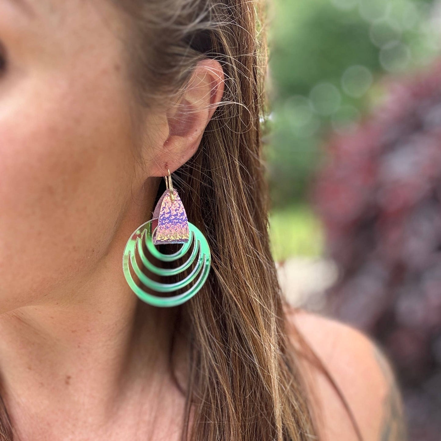 Joy Drops Acrylic/Leather Earrings