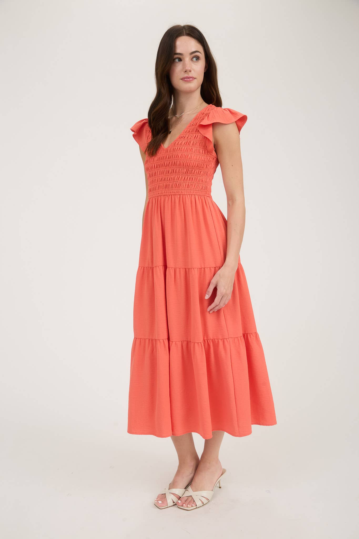 Flutter Sleeve Maxi Dress