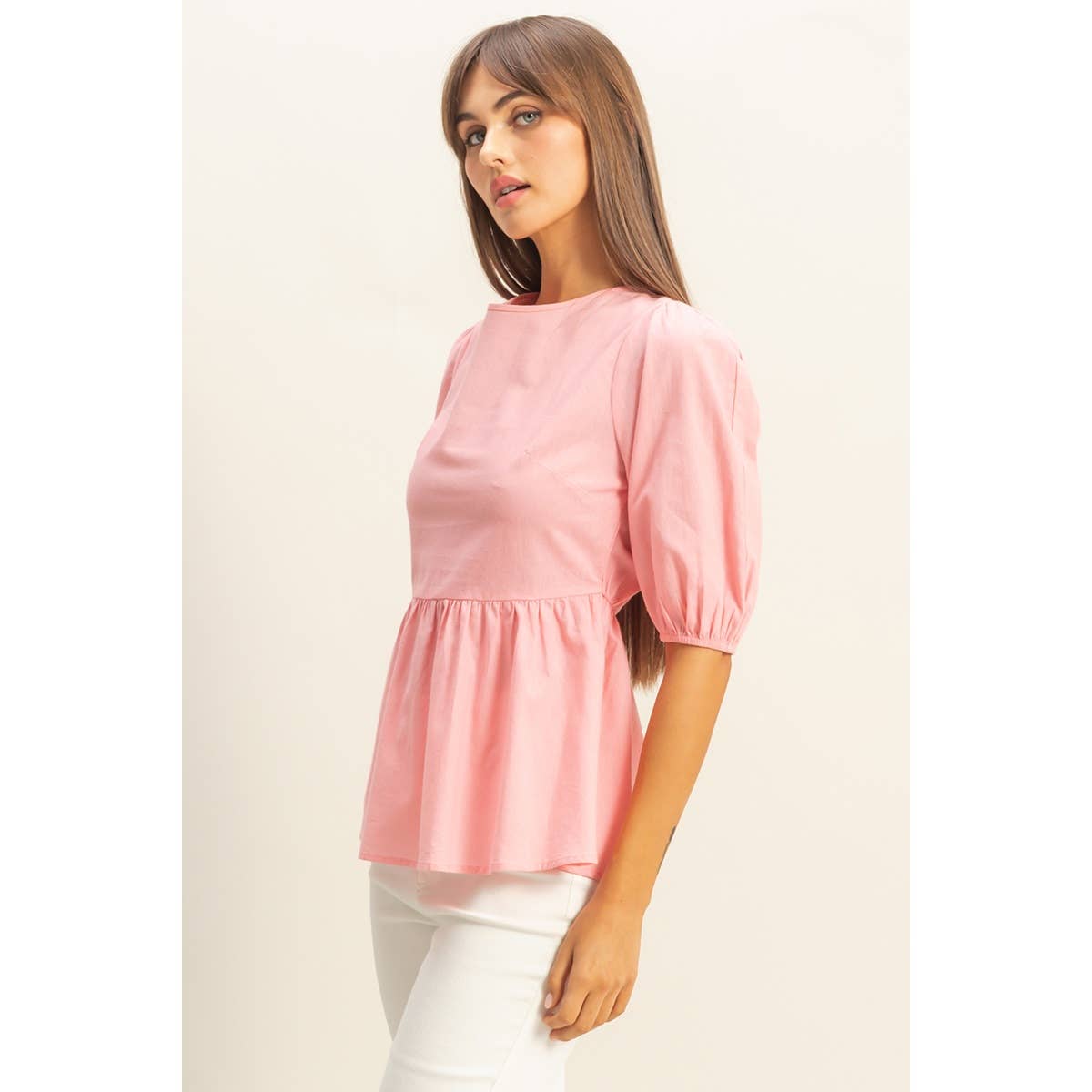 Puff Sleeve Open Back Top