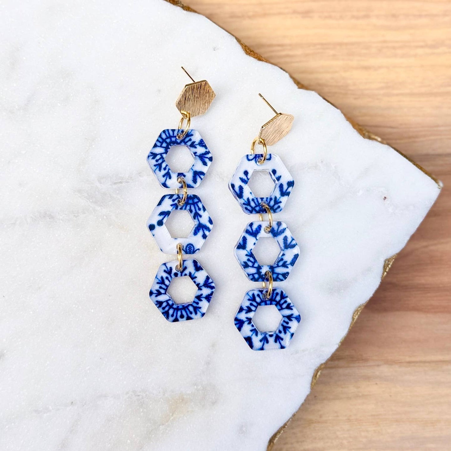 Hex Stacks (Blue/White)