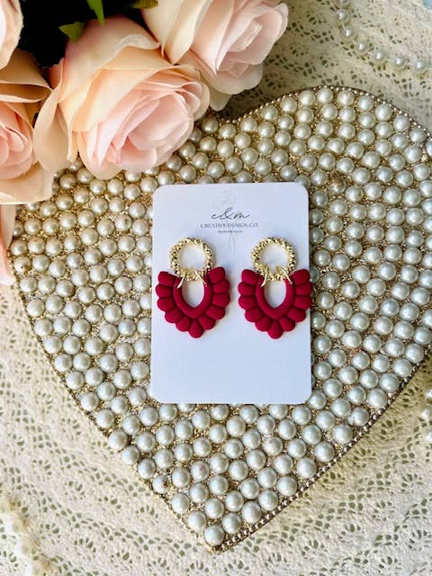 Bubbly "V" Clay Earrings