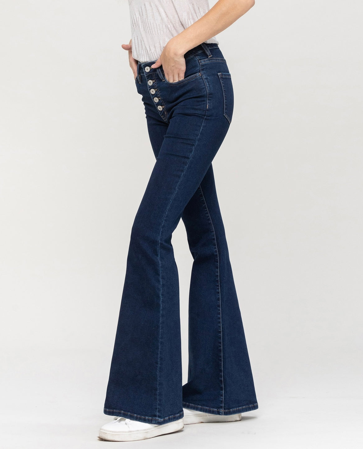 Vervet Button Up High Rise Super Flare