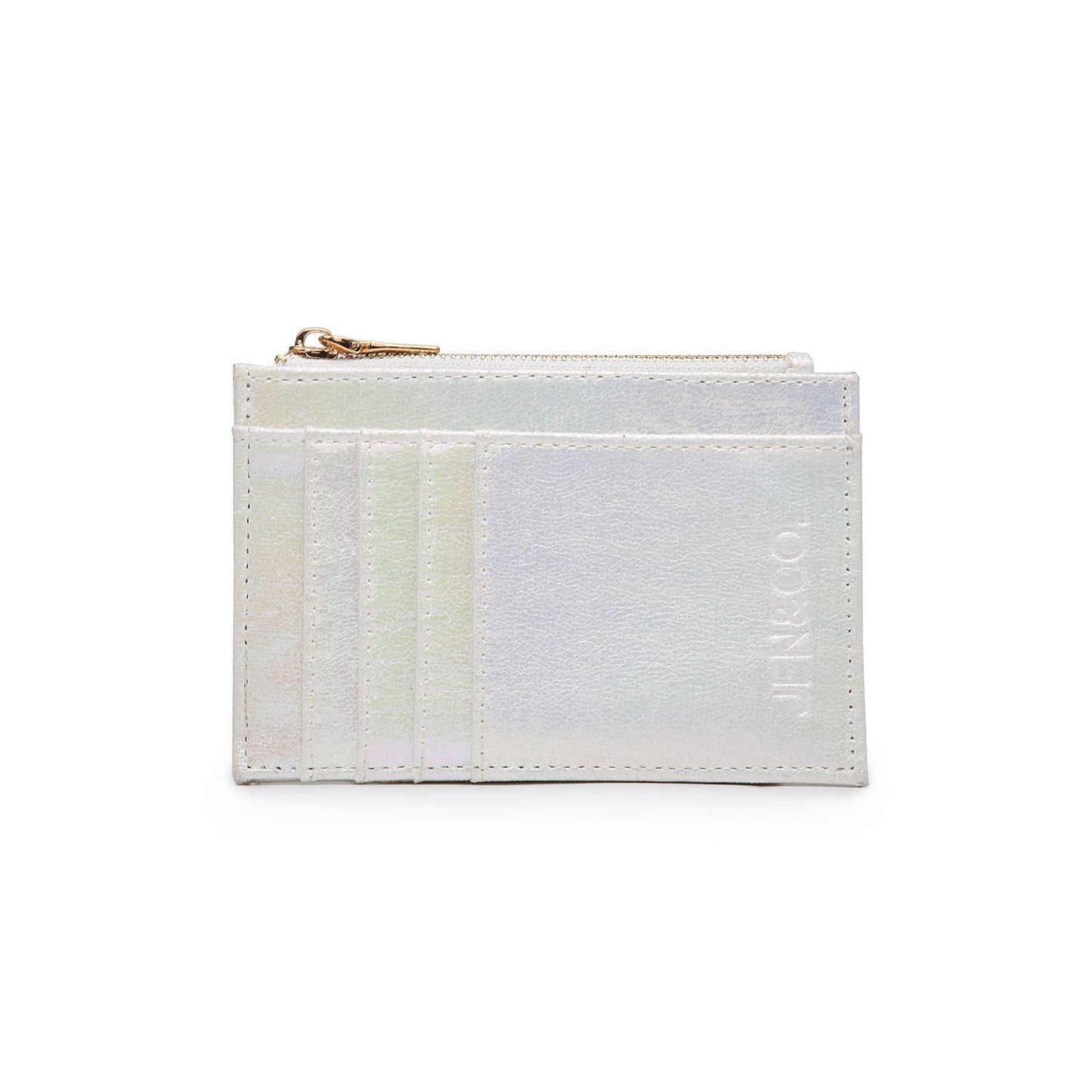 Jen & Co Sia Printed Card Holder Wallet HOLOGRAM PEARL