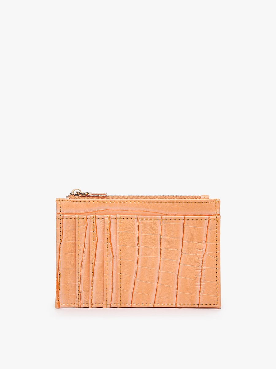 Sia Printed Card Holder Wallet CROC-ORANGE