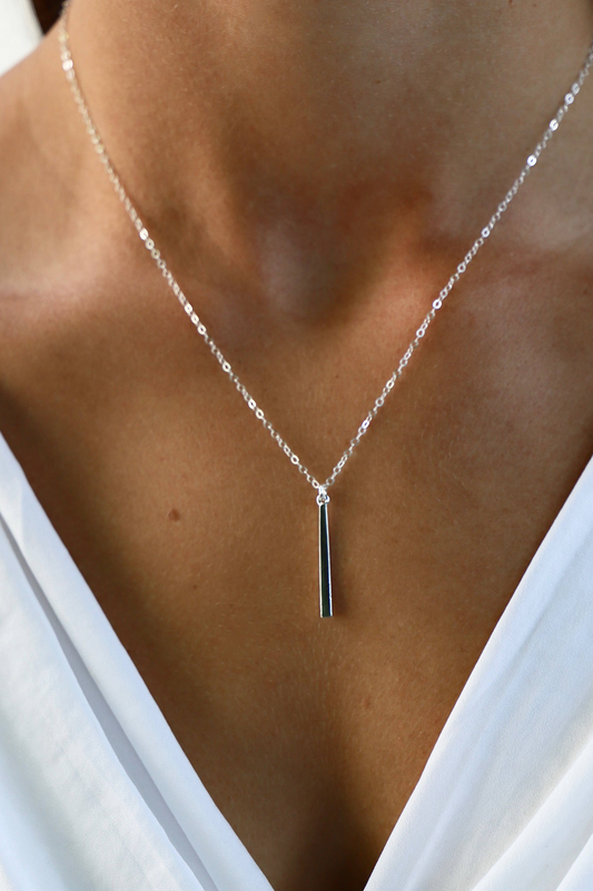 Petite Bar Necklace - Silver