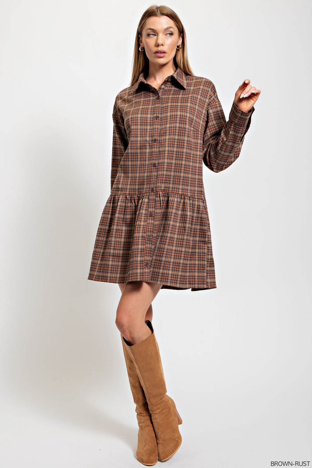 Button Down Plaid Dress