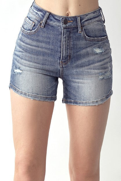 Risen High Rise Vintage Washed Shorts