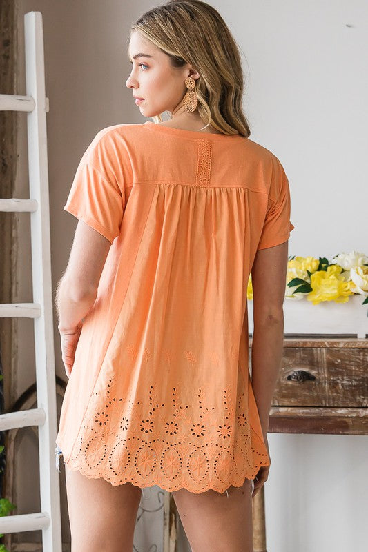 Casual Top w/ Eyelet Back