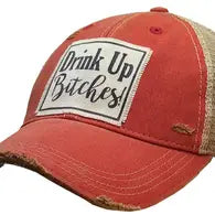 Drink Up Bitches Distressed Trucker Hat Baseball Cap