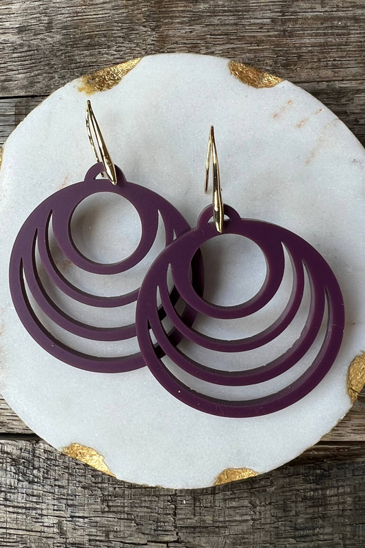 Joy Drops - Plum - Acrylic Earrings