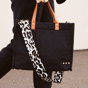 Carrie Crossbody Tote (Solid Black Quilted)