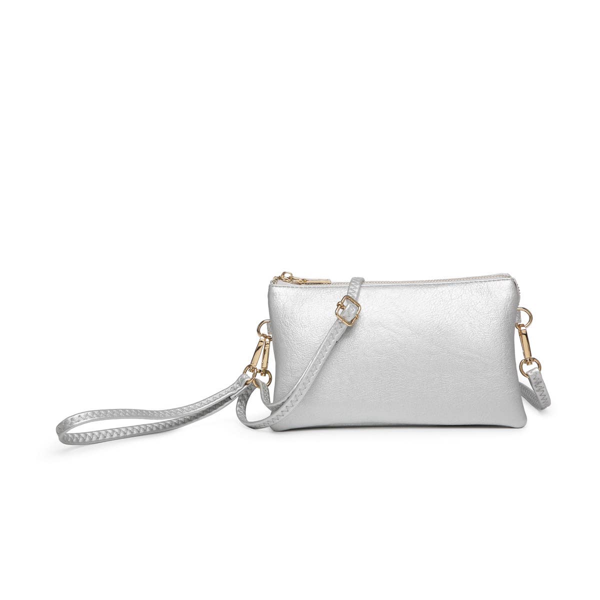 Jen & Co Riley 3 Compartment Crossbody/Wristlet SILVER