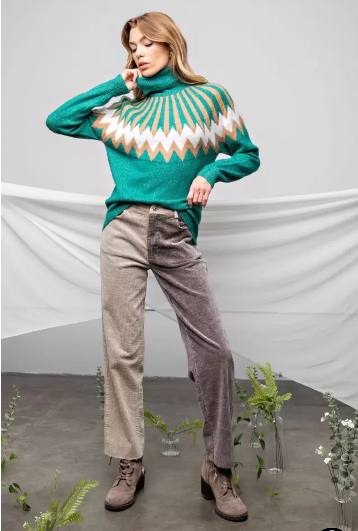 Plus Geometrically Ethnic Sweater