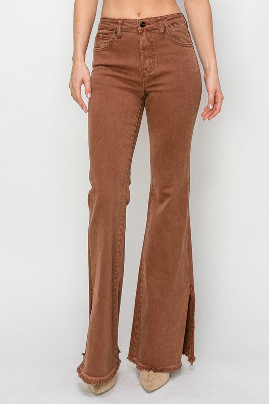 Risen Expresso High Rise Slit Flare Jeans